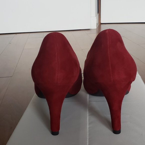 Aerosoles | Dark red suede heels NEW - Picture 5 of 8